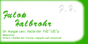 fulop halbrohr business card